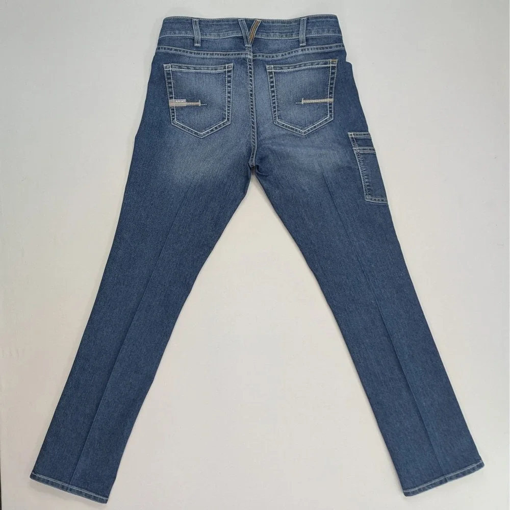 Ariat Rebar Riveter Straight Jeans 31L Mid Rise Nightride Work Denim 34